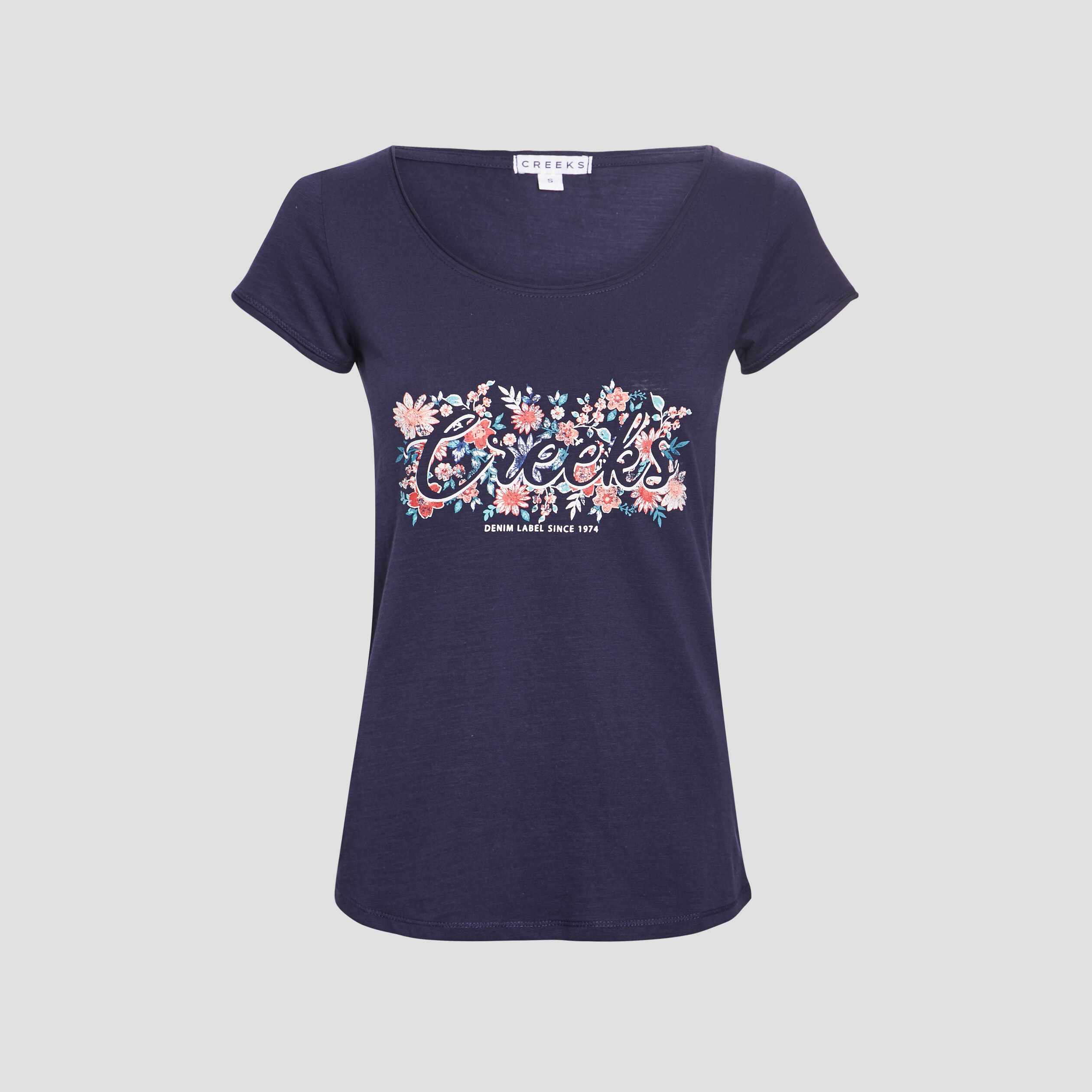T-shirt manches courtes Creeks bleu marine femme | La Halle