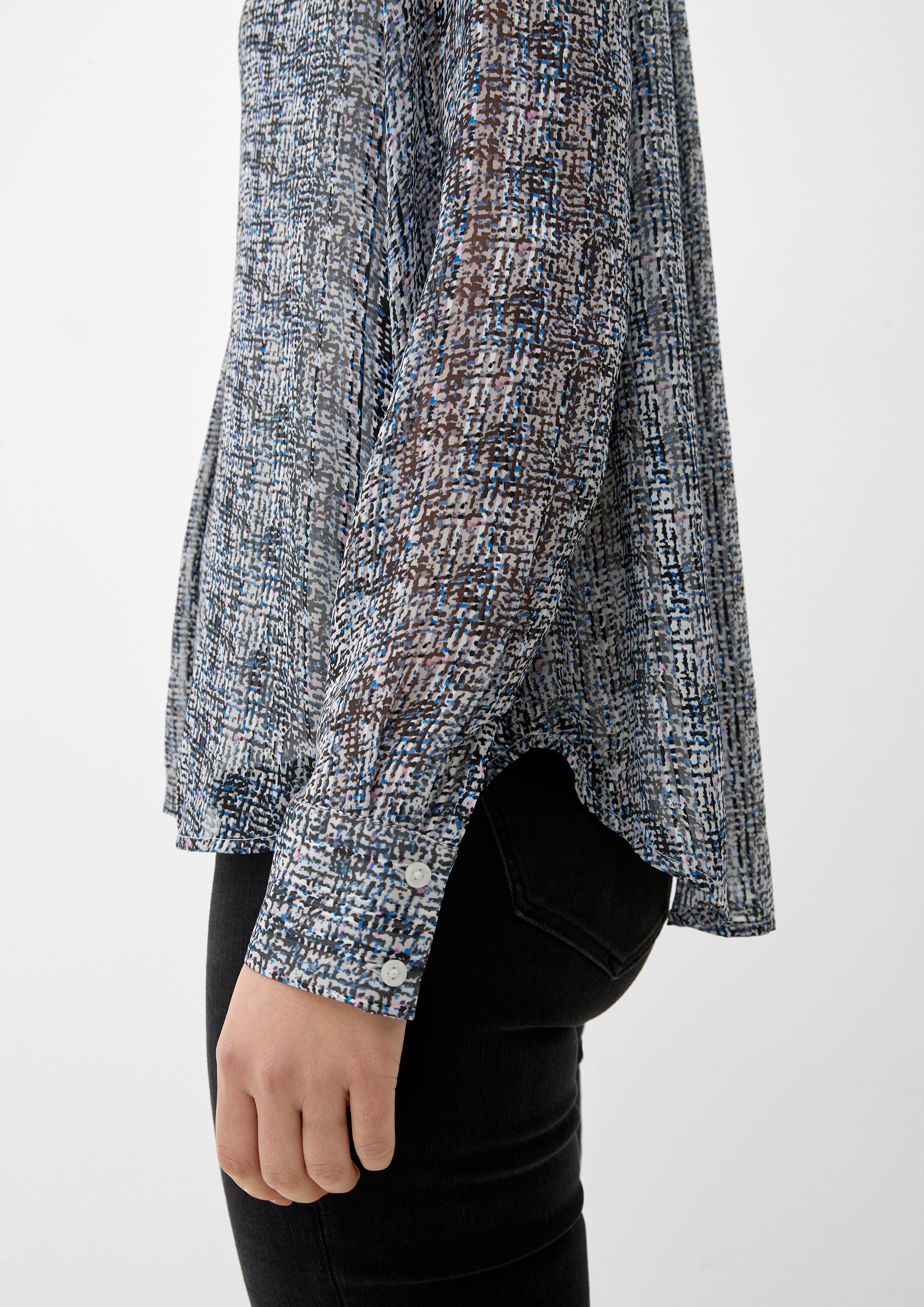Gemusterte Satinbluse  2124772-02A2