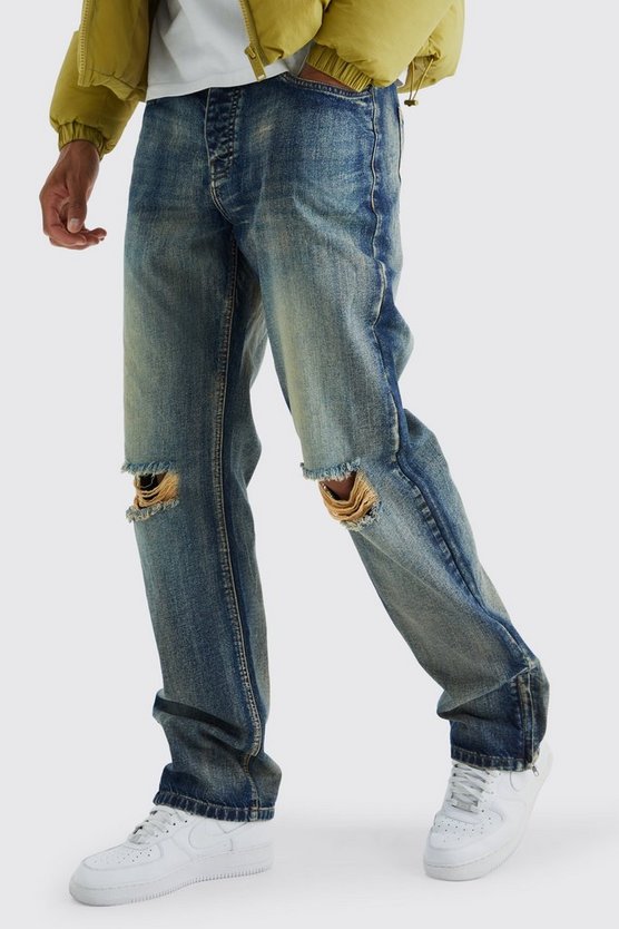 Tall lockere Jeans mit Reißverschluss-Saum