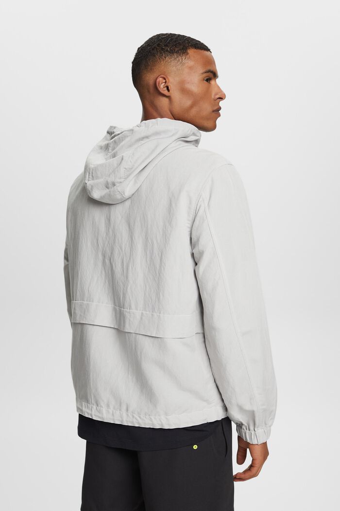 Übergangsjacke mit Kapuze, Leinenmix