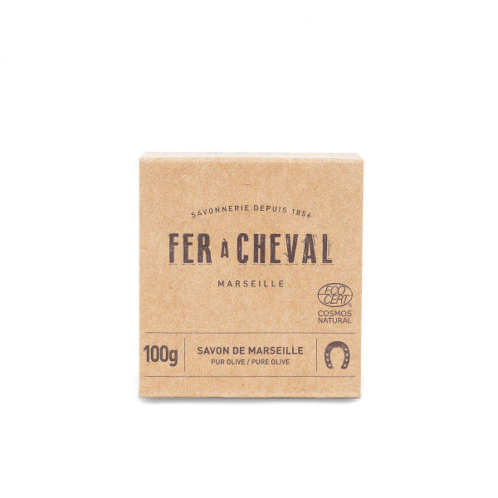 fer à cheval SAVON DE MARSEILLE CUBE 100% OLIVE 100G SAVON