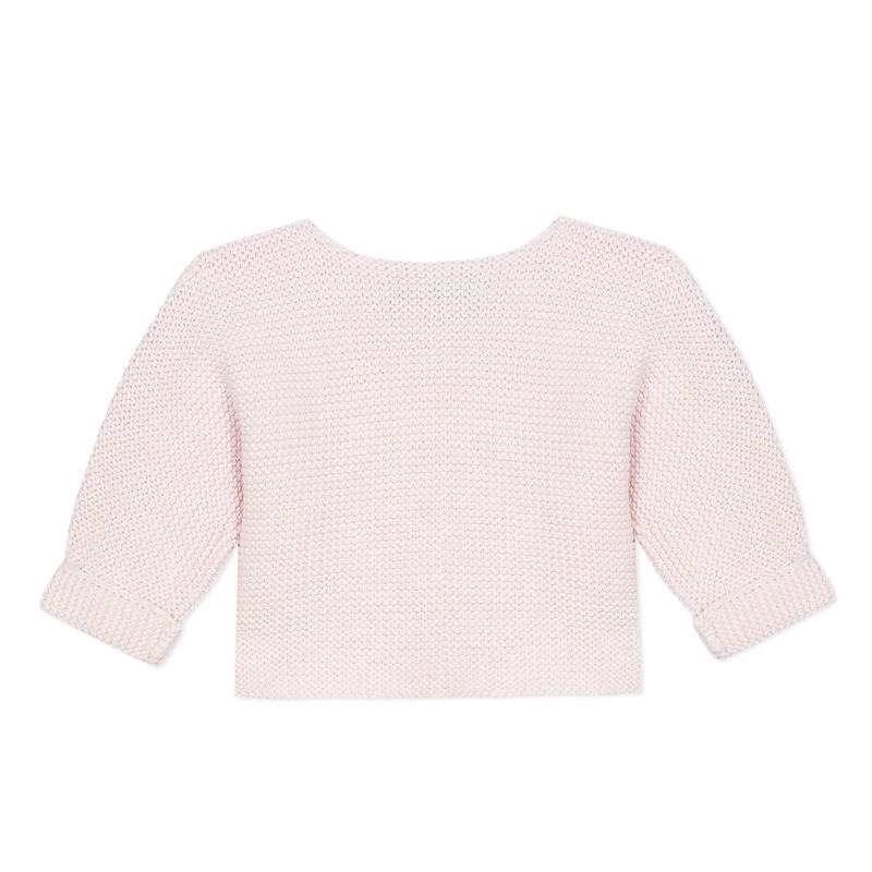 Cardigan rose pâle coton point mousse naissance Absorba