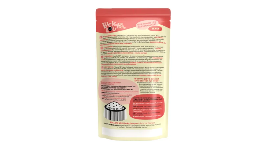 Lucky Lou Katzennassfutter Lifestage Kitten Geflügel 125 g