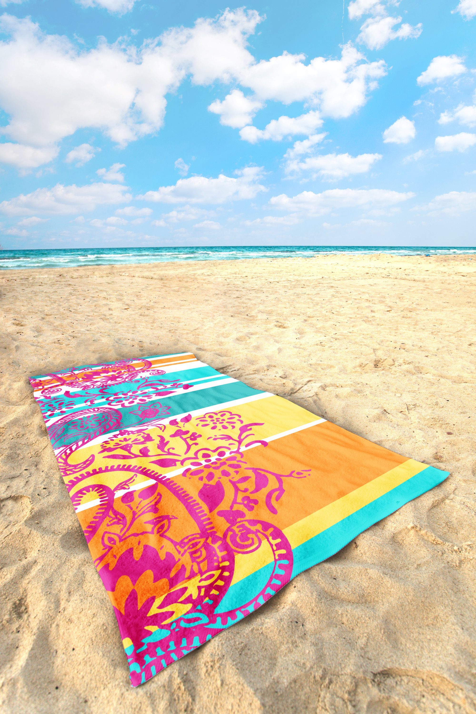 jilda-tex Strandtuch Summer Paisley, mit farbenfrohem Paisleymuster