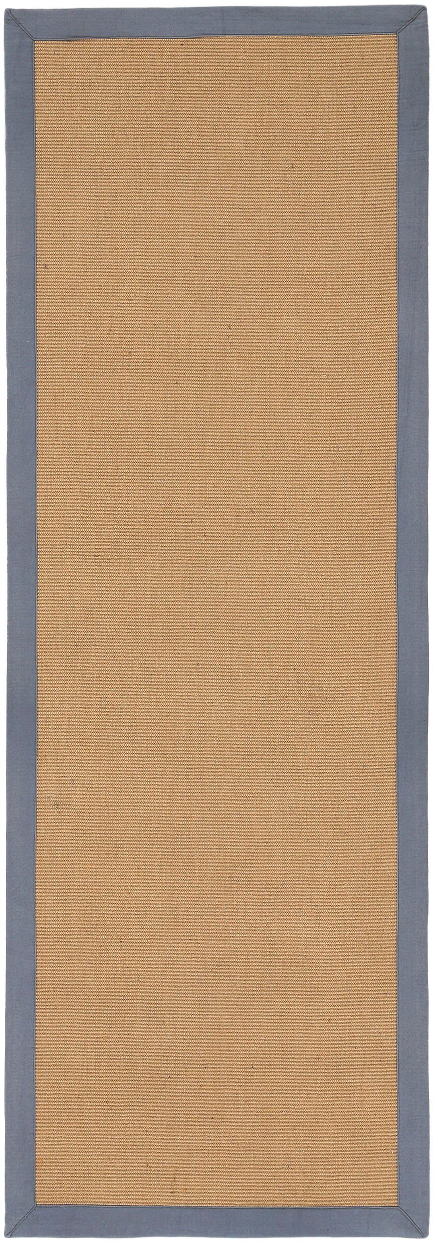 Läufer Sisal, carpetfine, rechteckig, Höhe: 5 mm, mit farbiger Bordüre, Anti Rutsch Rückseite