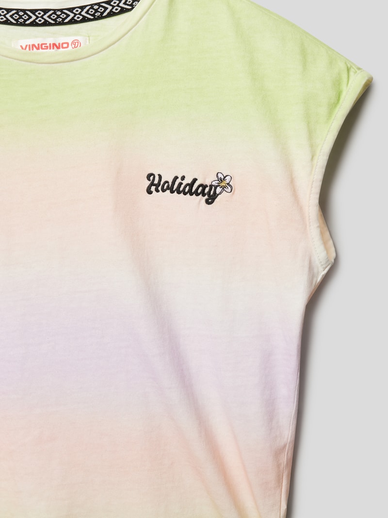 T-Shirt mit Streifenmuster in hellgrün