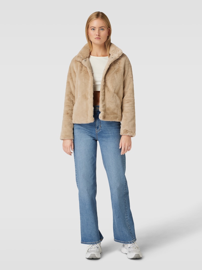 Jacke mit Kunstfell Modell 'VIDA' in beige