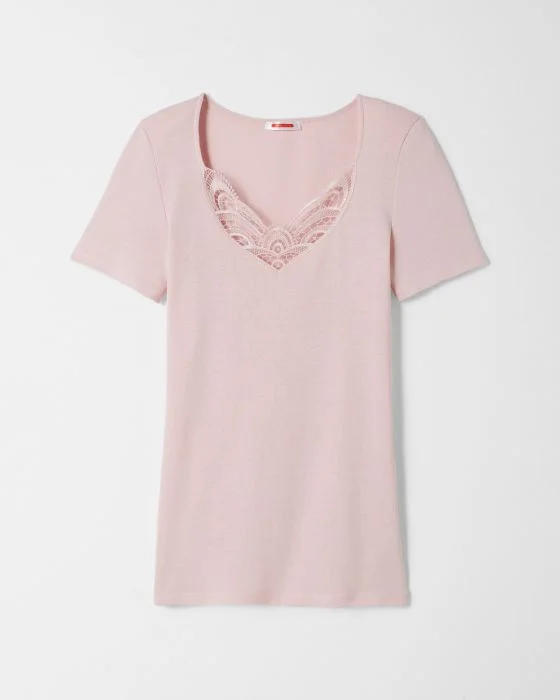 Tee-shirt finition guipure Thermolactyl