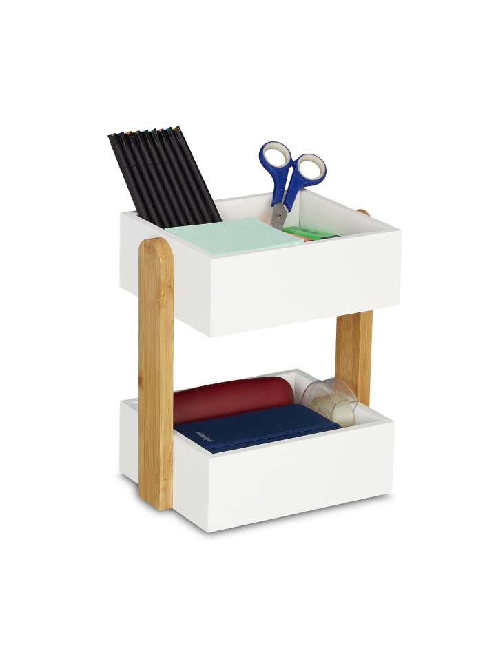 relaxdays Schreibtisch Organizer in Weiß günstig kaufen onesize