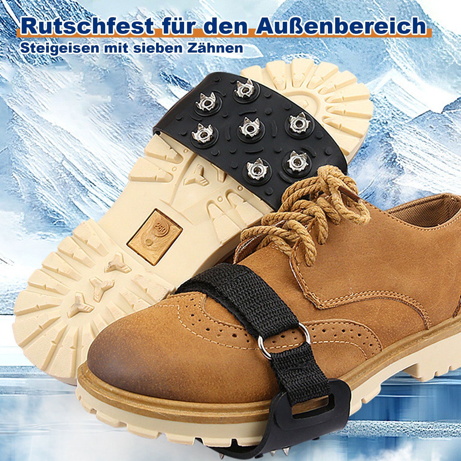 TOPMELON Steigeisen 2paar Schuhspikes Schuhkrallen Silikon Anti-Rutsch-Spikes