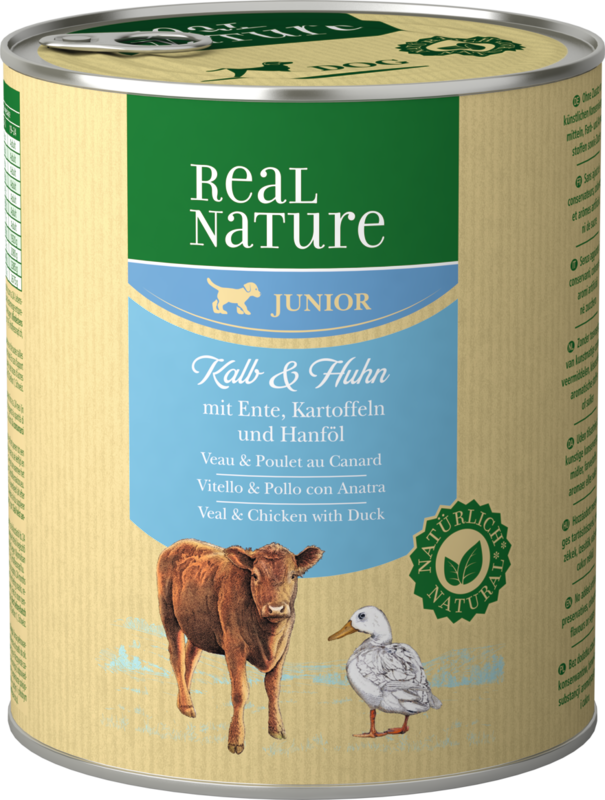 REAL NATURE Hundenassfutter REAL NATURE Junior Kalb & Huhn 12x800 g