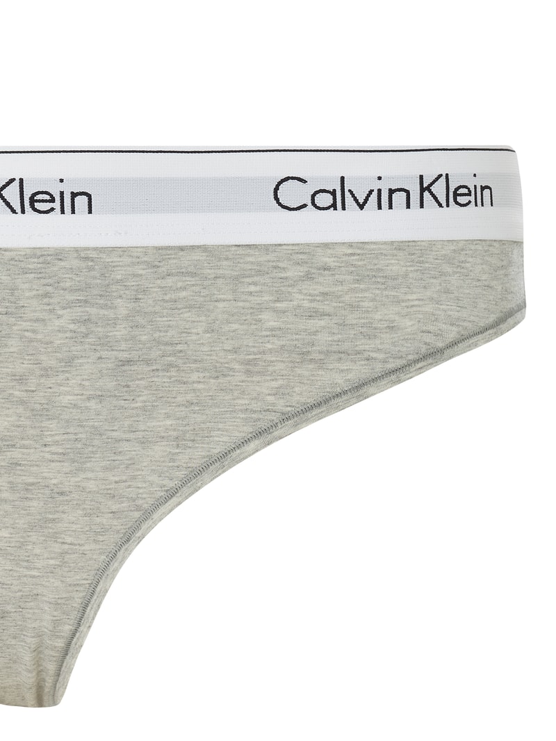 PLUS SIZE String mit elastischem Logo-Bund in mittelgrau