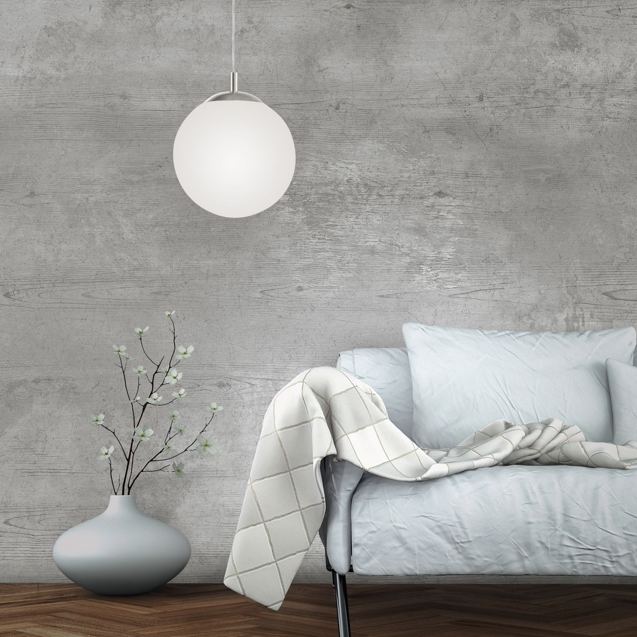 JUST LIGHT JUST LIGHT. Pendelleuchte mit MIKA Leuchtmittel 1xE27/10Watt/2700-5000K, Ø20cm,  IP20, Stahl