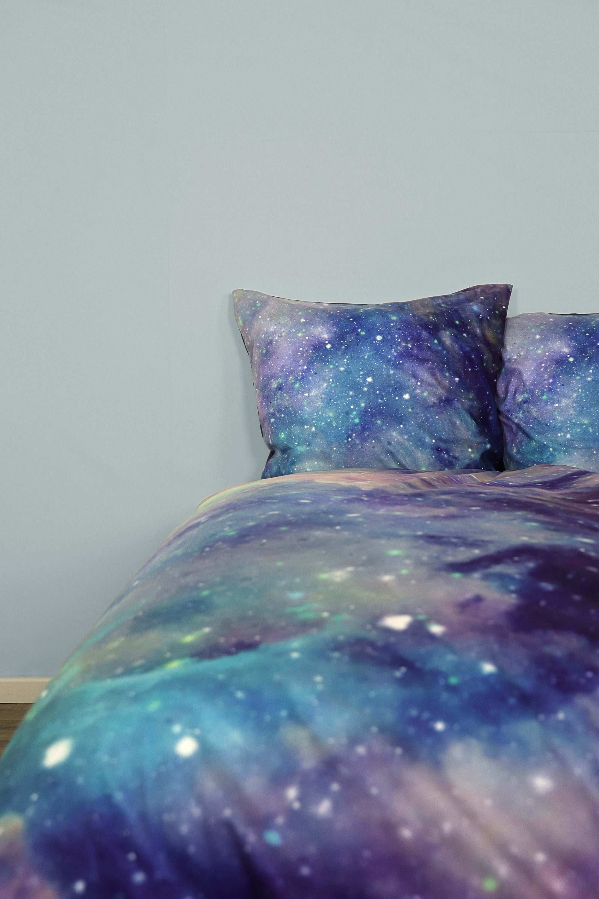Jugendbettwäsche, jilda-tex, Microfaser-Flanell, 2 teilig, weich, warm und kuschlig im tollem Galaxie-Motiv