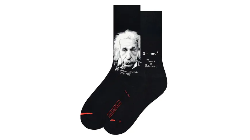 MuseARTa Unisex Socken Science & History - Albert Einstein black