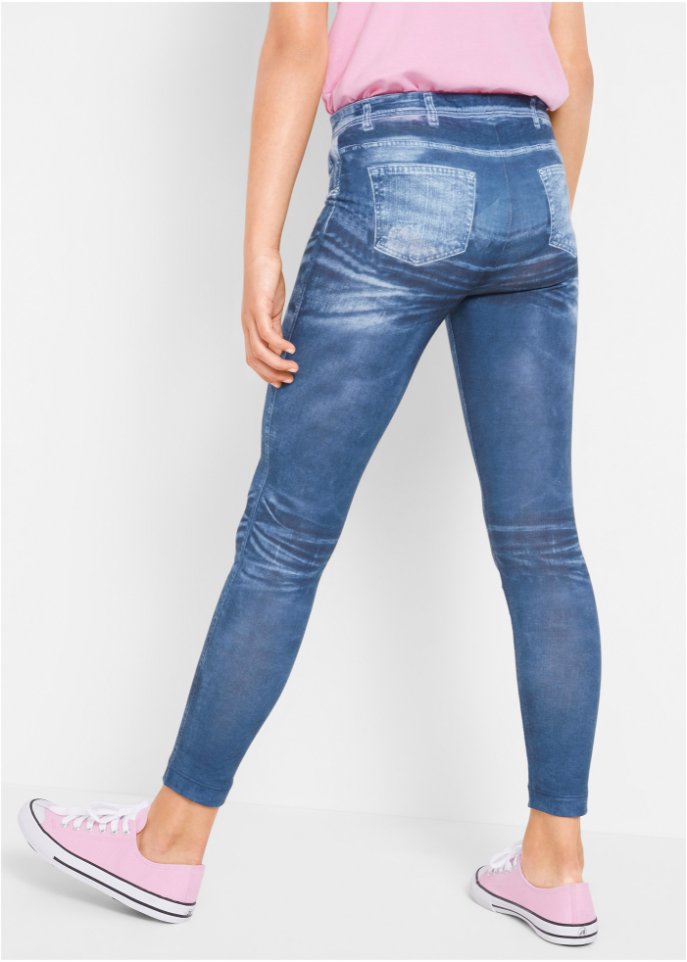 Mädchen Leggings mit Denimdruck