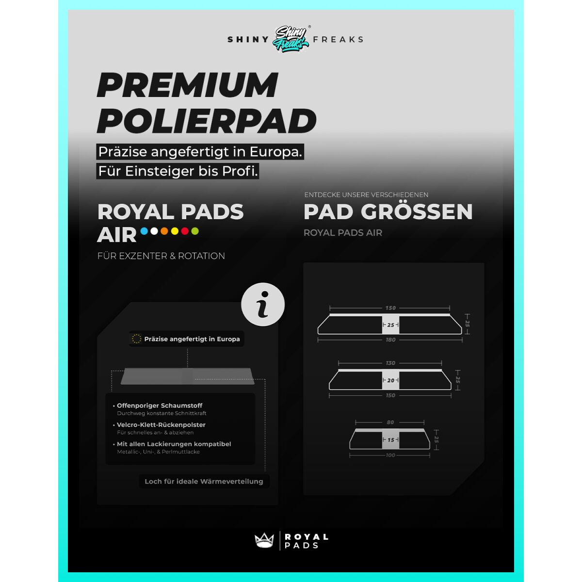 Rupes Politur Set inkl. Ø125mm Pads & Tücher