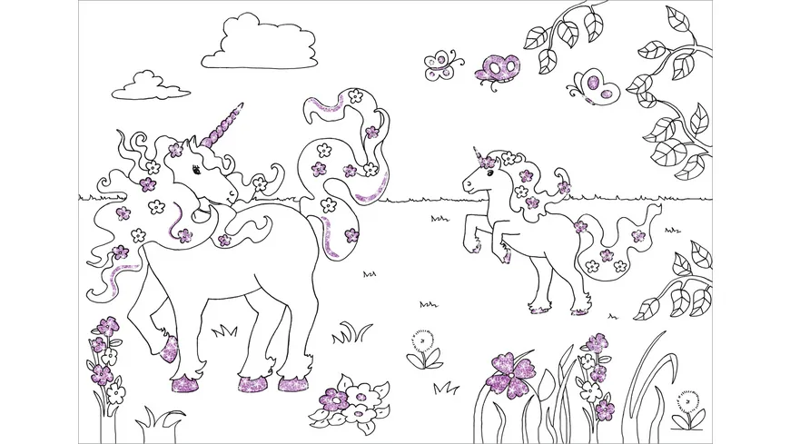 Glitzerzauber Malbuch. Einhörner