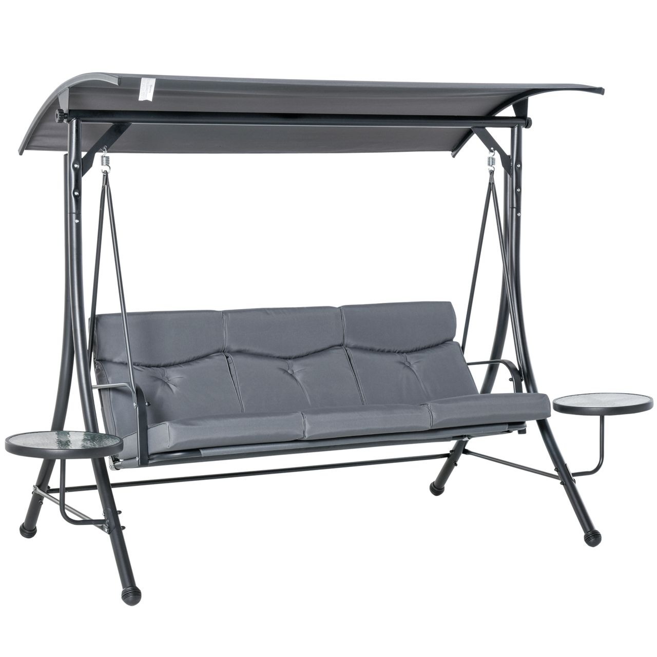 Outsunny Hollywoodschaukel 3-Sitzer Gartenschaukel mit verstellbarem Sonnendach