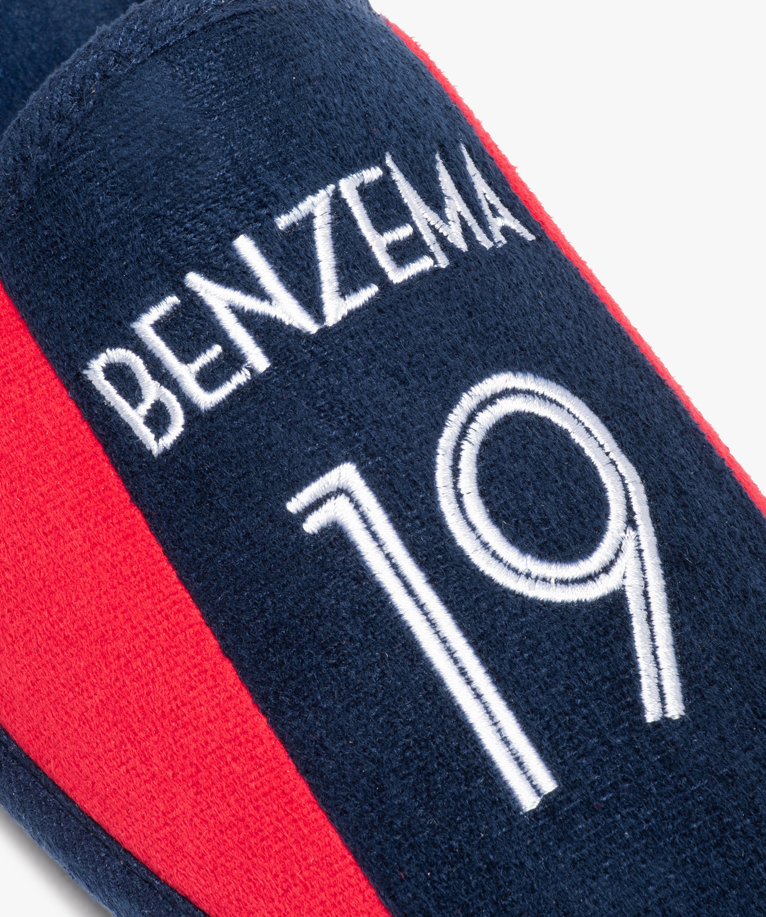 Chaussons homme mules plates en velours - Benzema bleu | GEMO