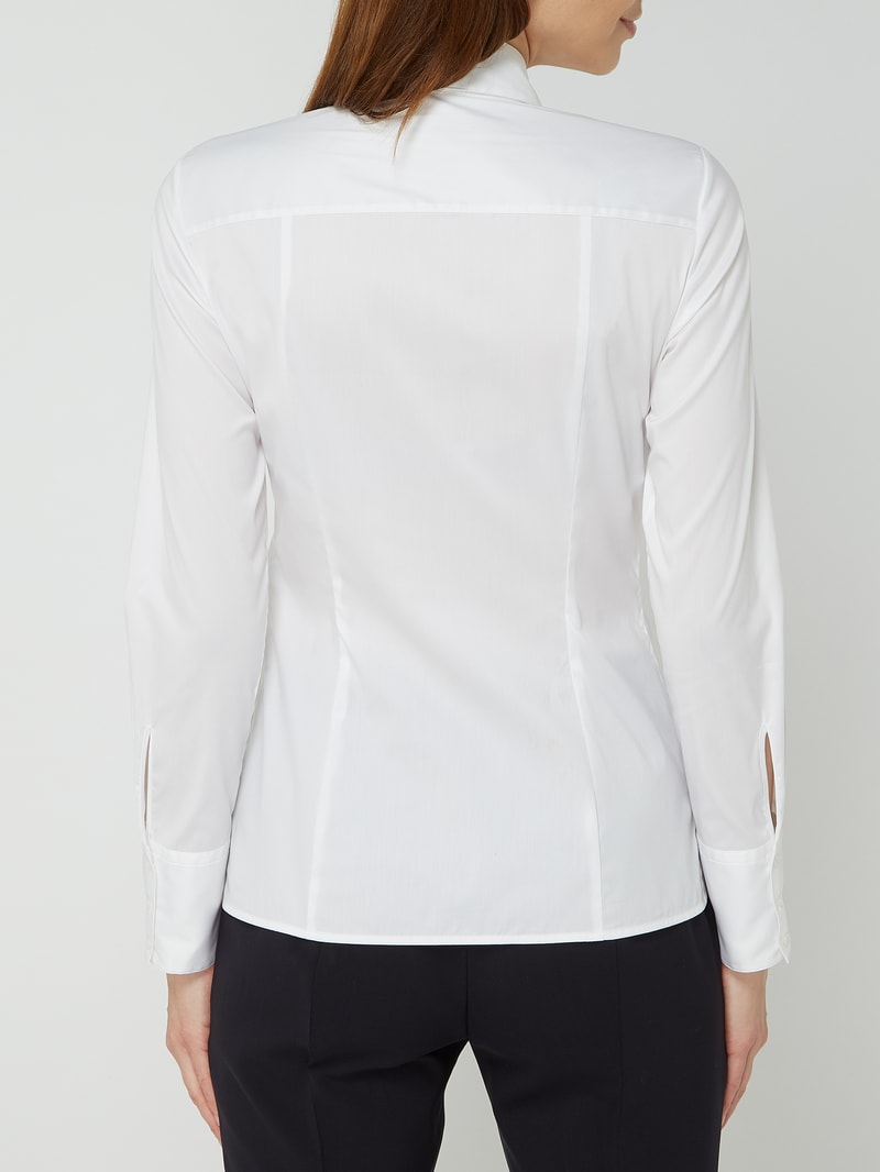 Hemdbluse mit 3-Knopf-Manschetten Modell 'The Fitted' in weiß