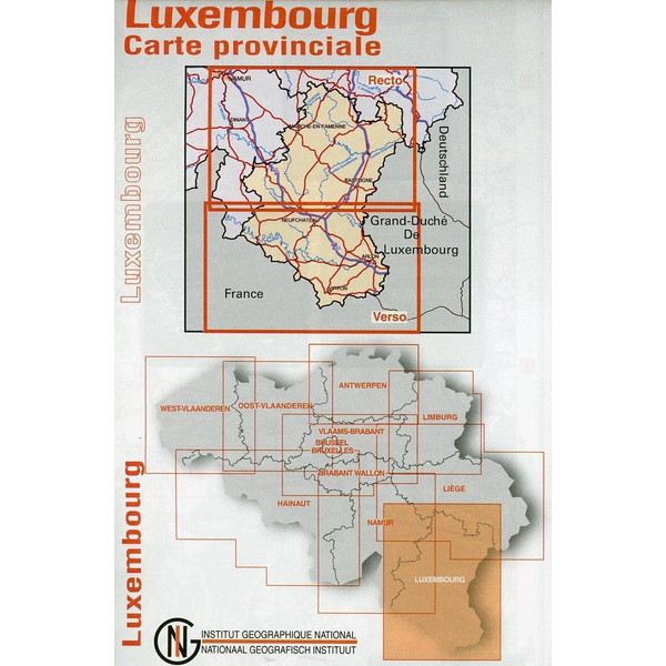 Luxemburg Provinzkarte  1 : 100 000 - Fahrradkarte
