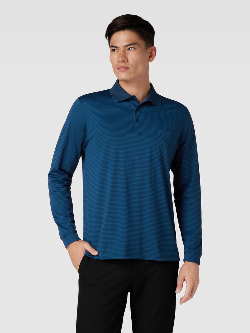Poloshirt mit Streifenmuster in petrol