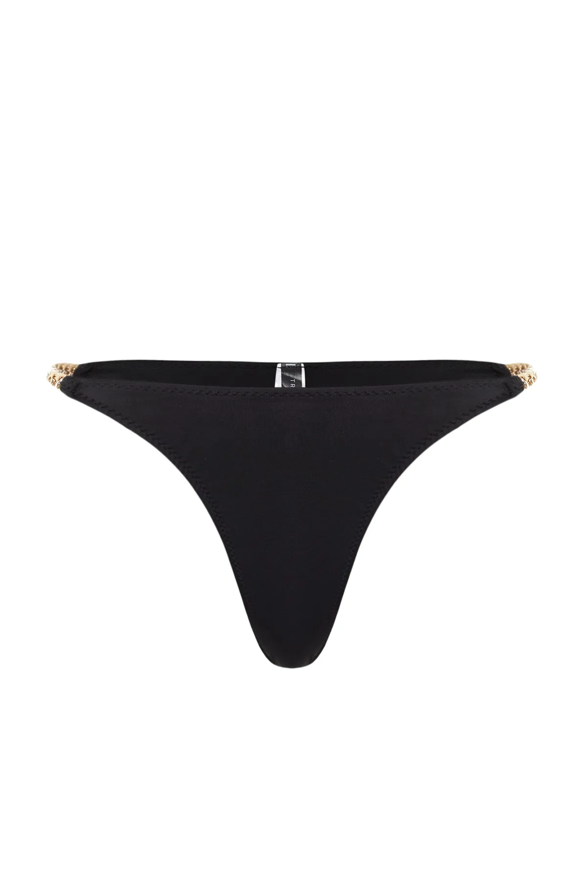 Trendyol Collection  Brasilianische Bikinihose mit hohem Beinausschnitt und schwarzem Kettenzubehör TBESS22BA0046