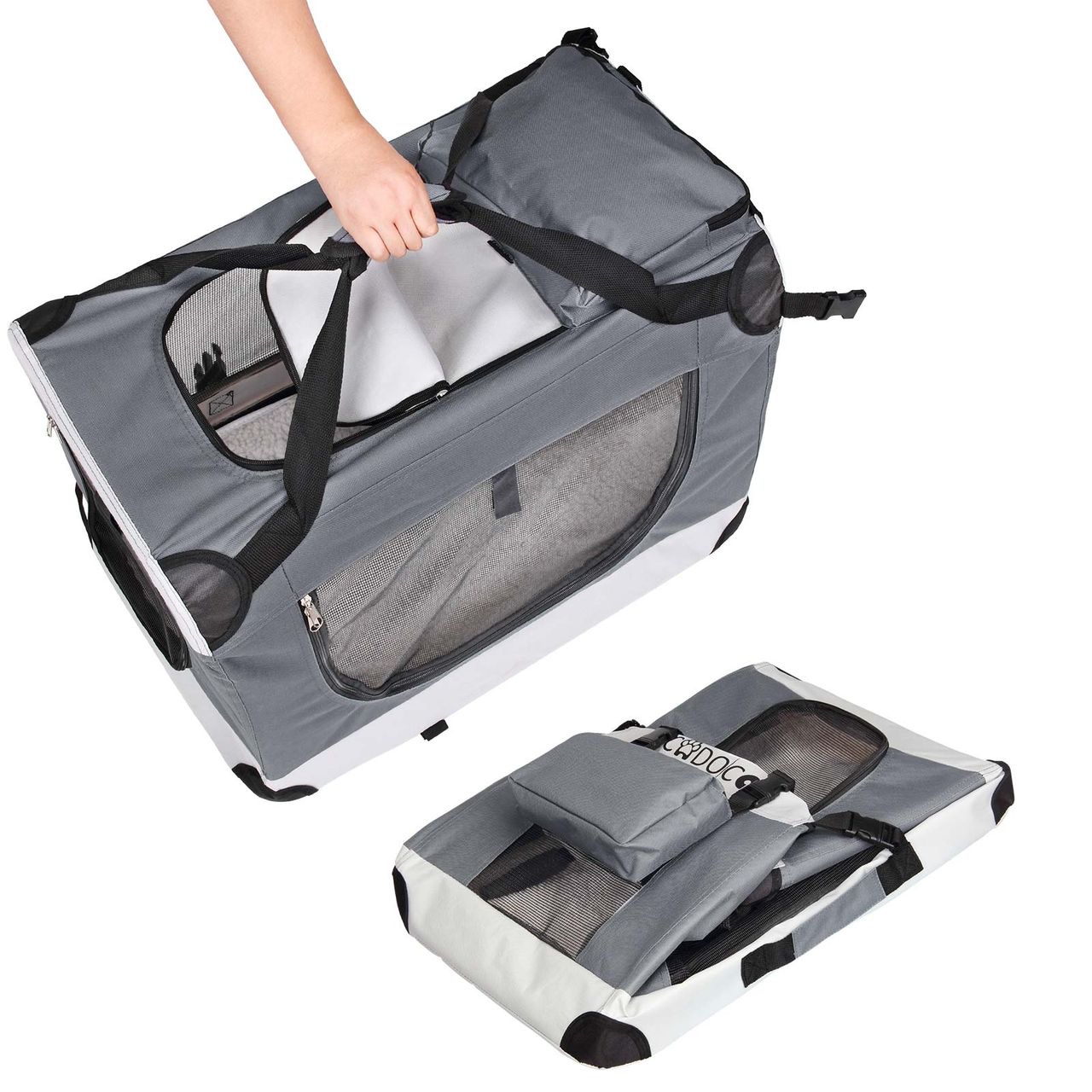 Cadoca Tiertransportbox XL 82 x 59 x 59cm grau