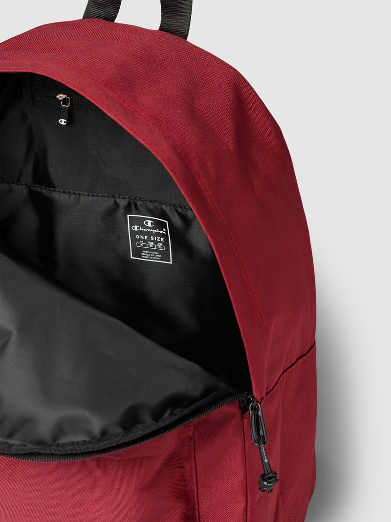 Rucksack mit Label-Details in dunkelrot