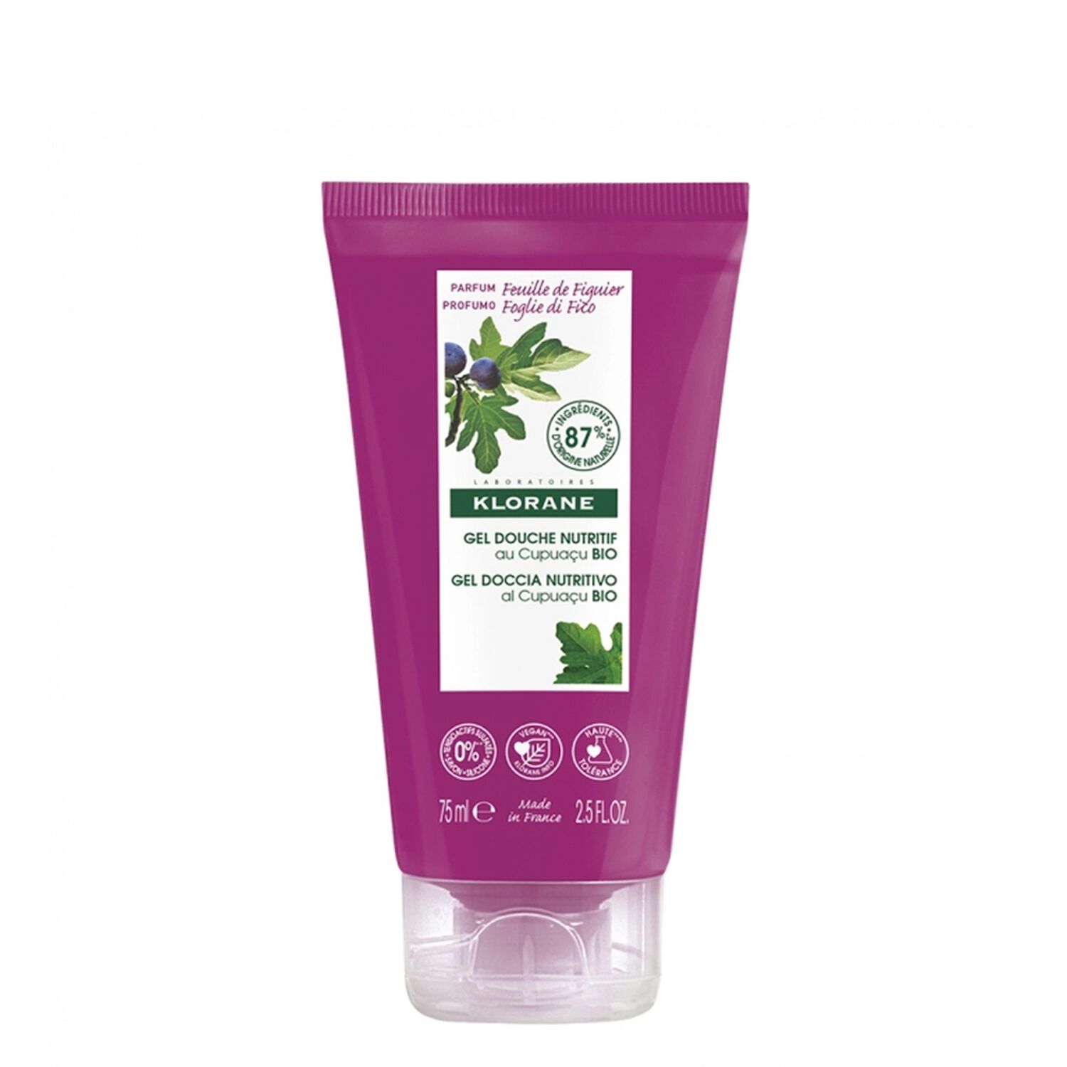 Klorane Gel Douche Feuille de Figuier - Tous types de peaux - 75 ml