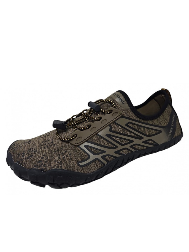 Rock Spring sportlicher Schnürer Barfußschuh in Braun günstig kaufen