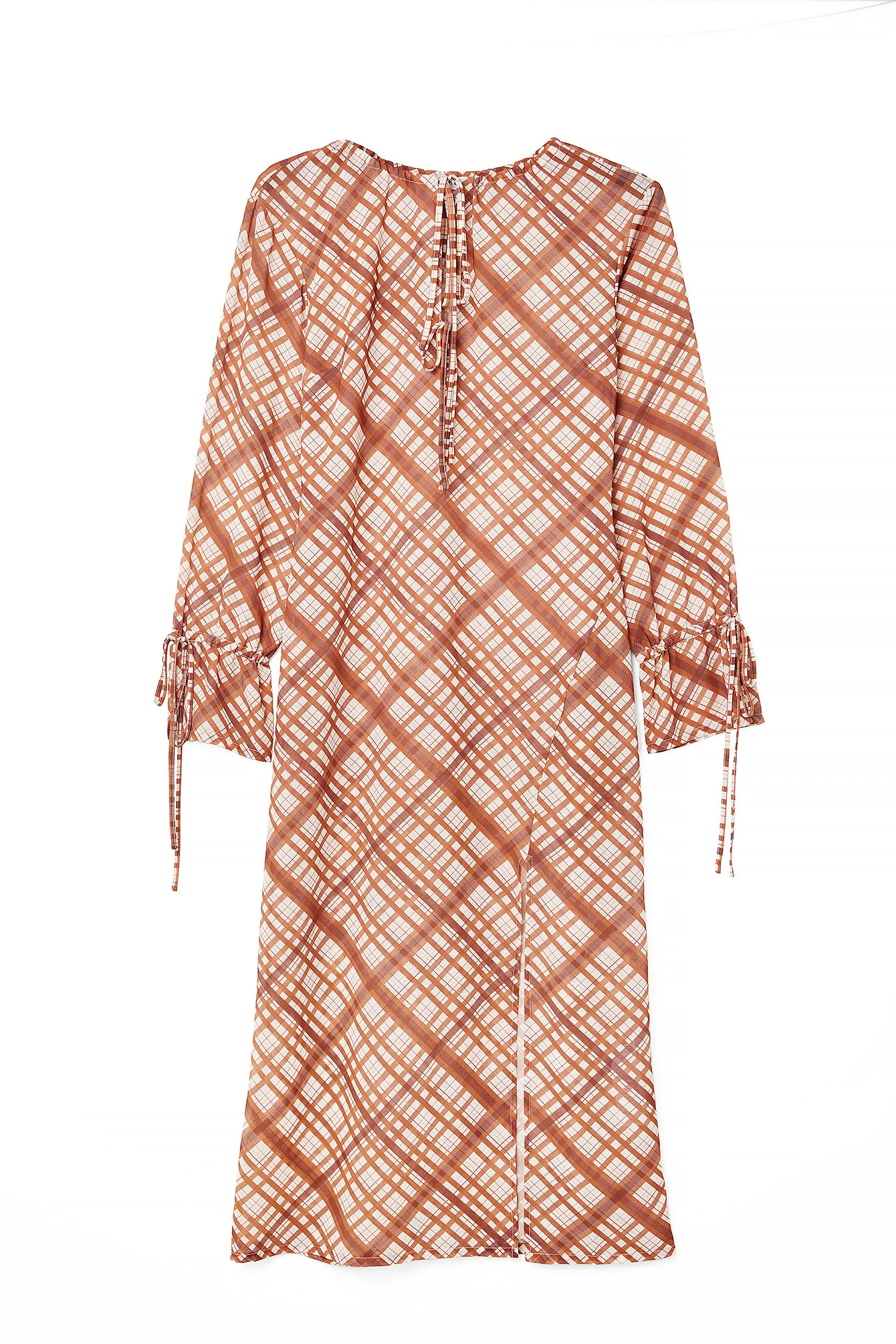 Fließendes Midikleid mit Karomuster