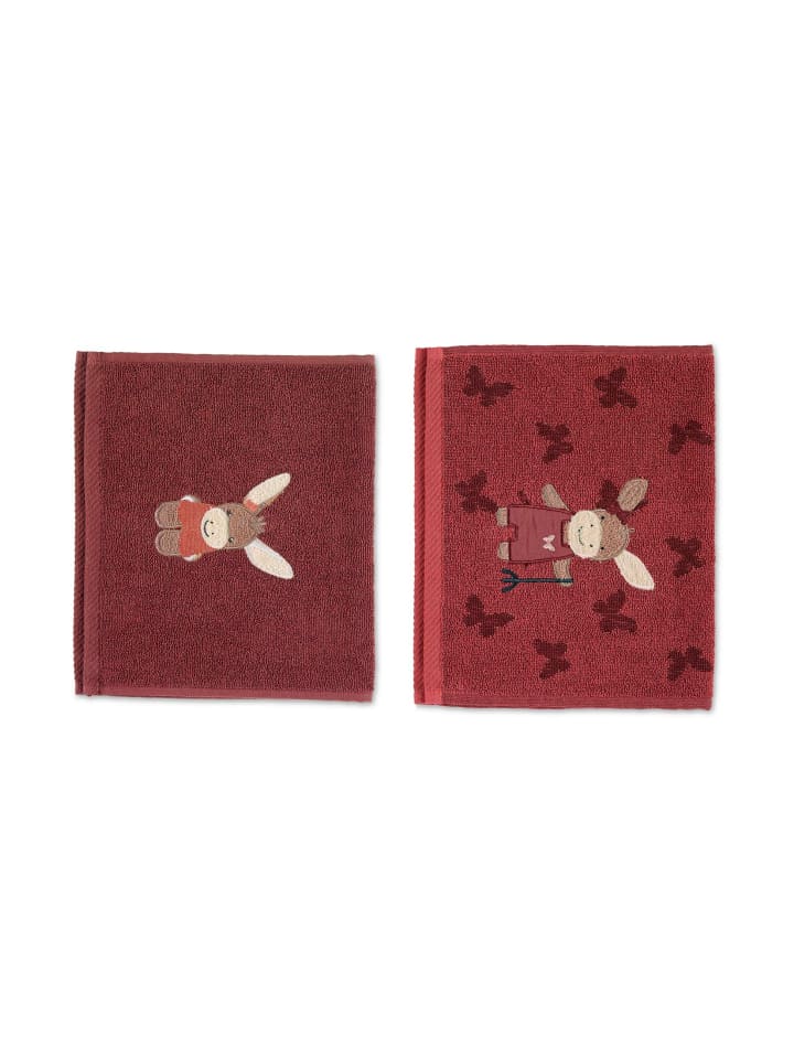 Sterntaler Kinderhandtuch 2er-Pack ESEL Emmily in dunkelrot günstig kaufen onesize