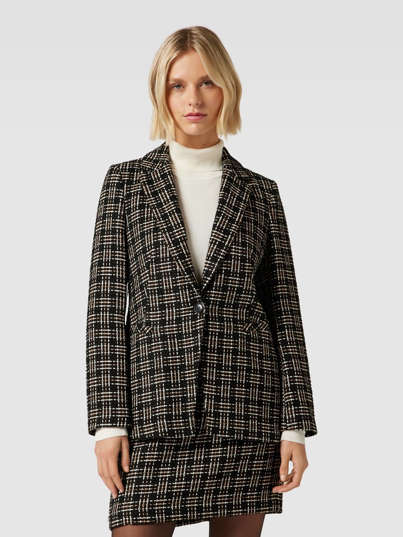 Blazer mit Strukturmuster und Paspeltaschen in schwarz