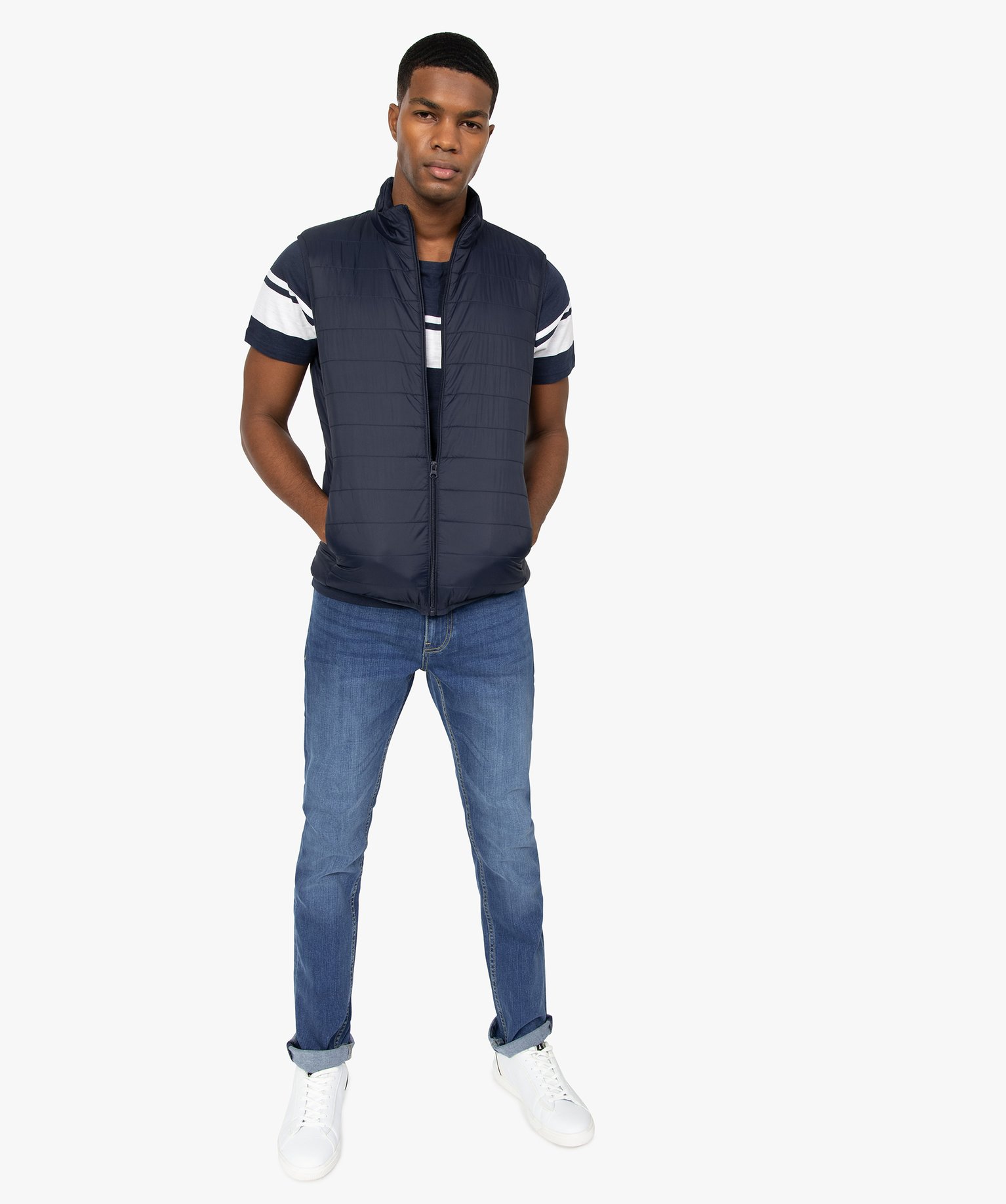 Doudoune homme sans manches avec col montant marine | GEMO