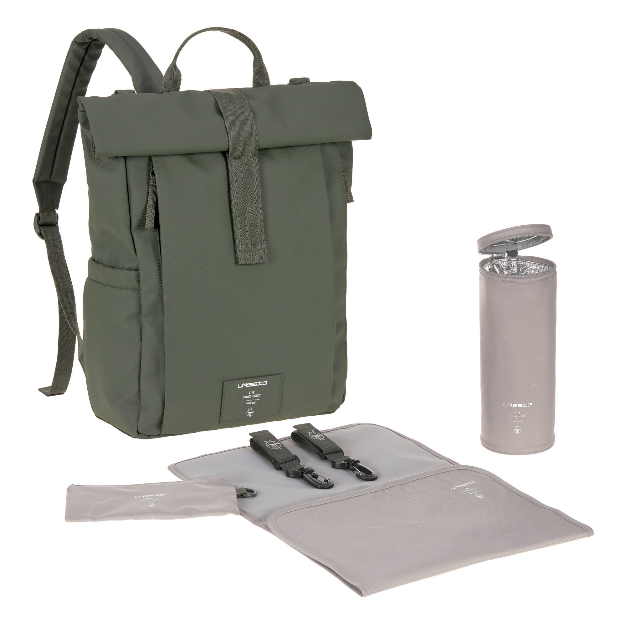 Wickelrucksack - Rolltop Up Backpack, Oliv