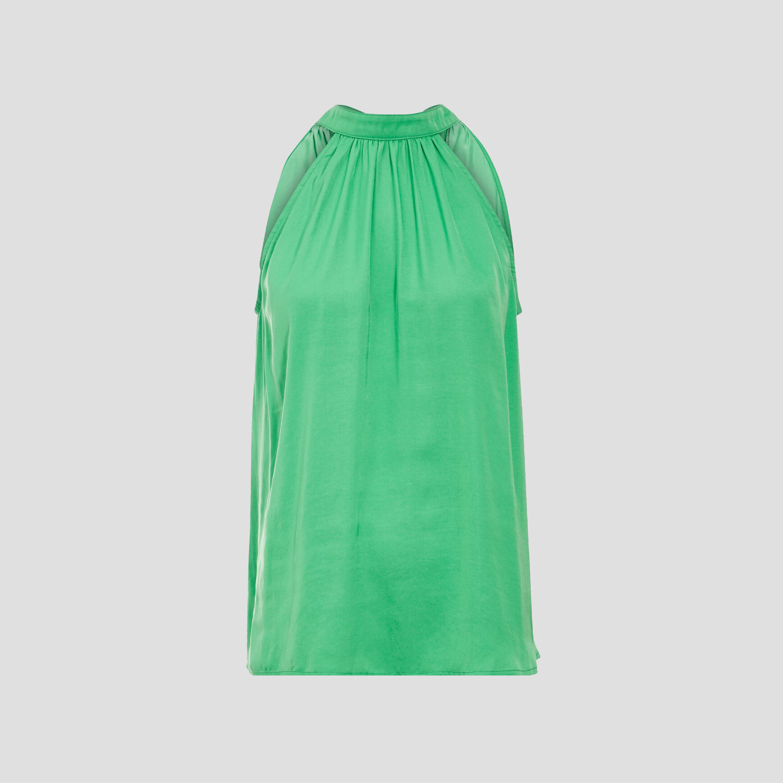 Blouse sans manches satinée vert femme | Cache Cache