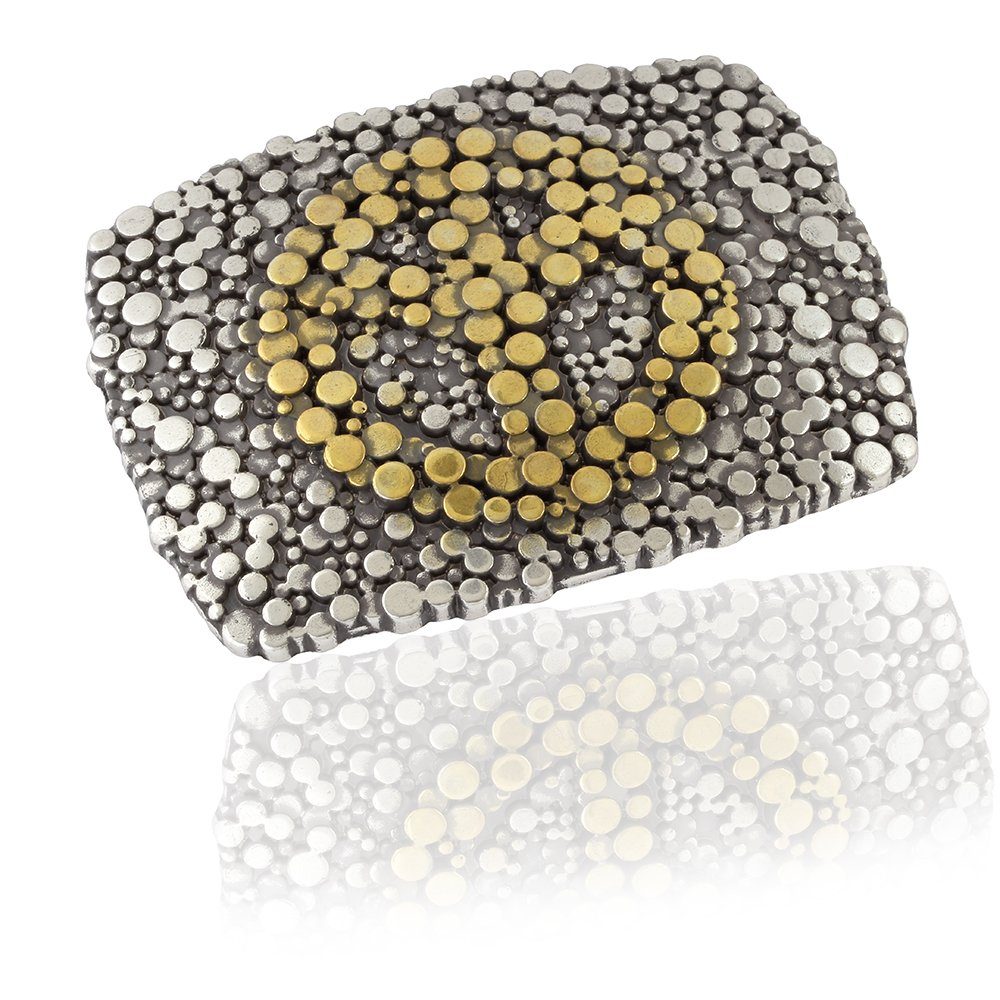 FREDERIC HERMANO Gürtelschnalle 40mm Zink Silber - Buckle Peace - 322407520020