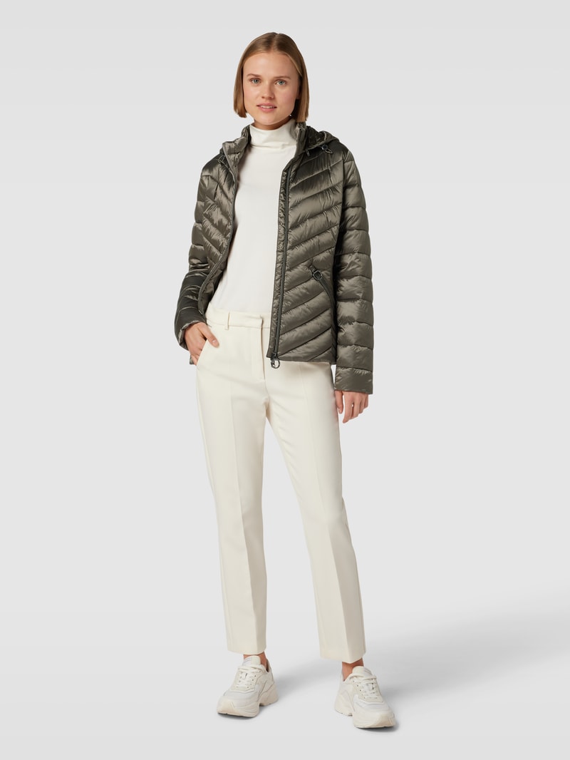 Steppjacke mit Stehkragen in taupe