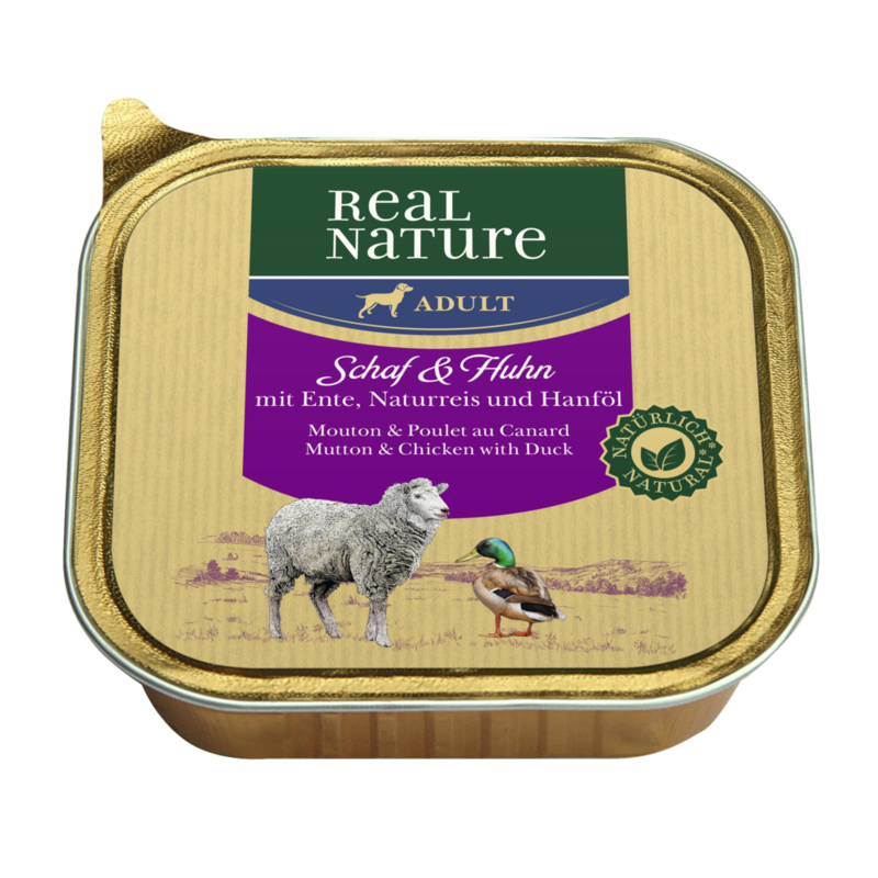 REAL NATURE Hundenassfutter REAL NATURE Adult 17x100g Schaf & Huhn
