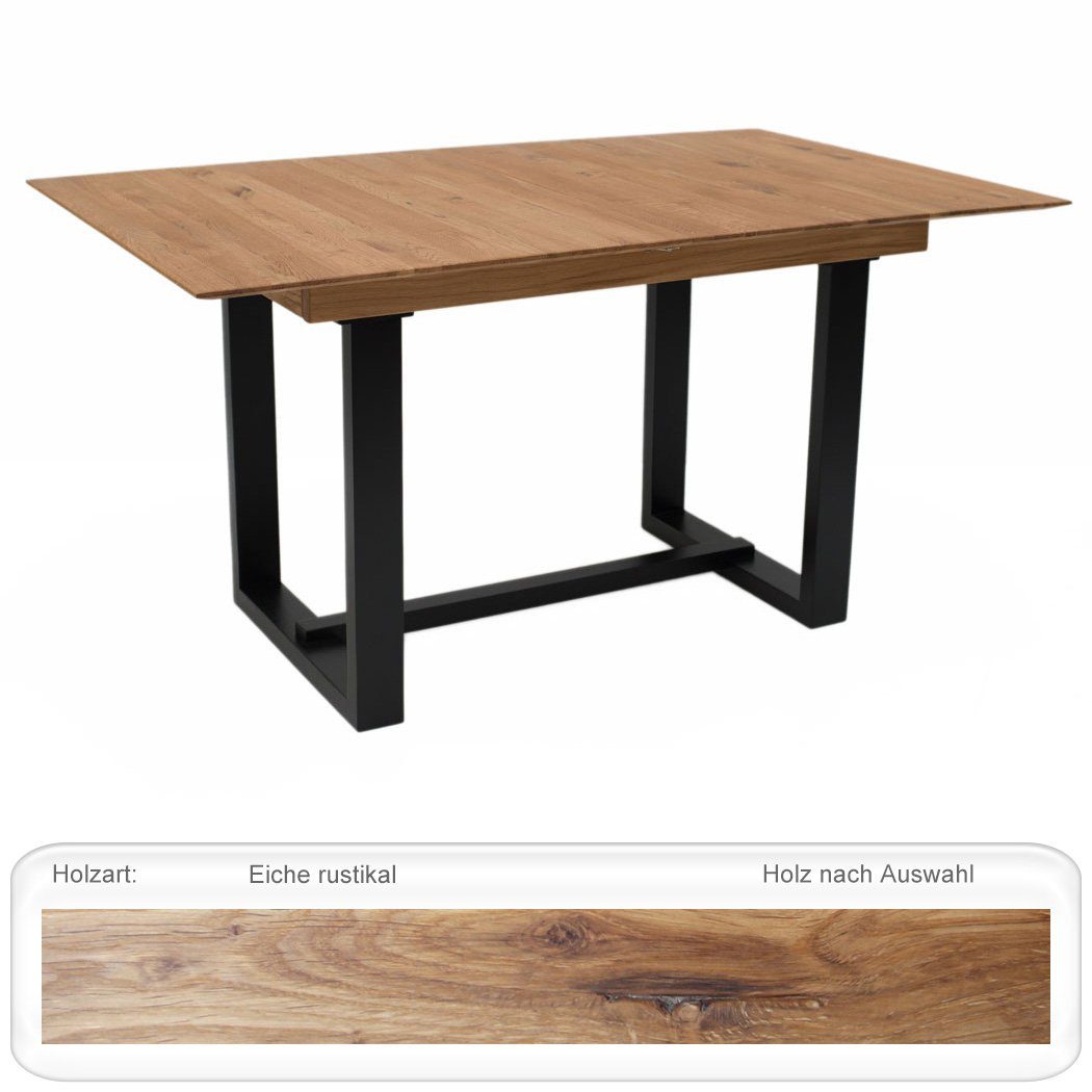 expendio Eckbankgruppe Gunar 1XL, (komplette Tischgruppe, Spar-Set, 4-tlg), Tisch Gunar Eiche rustikal + Eckbank Eda 3 + Bank + Stuhl Caja Gray