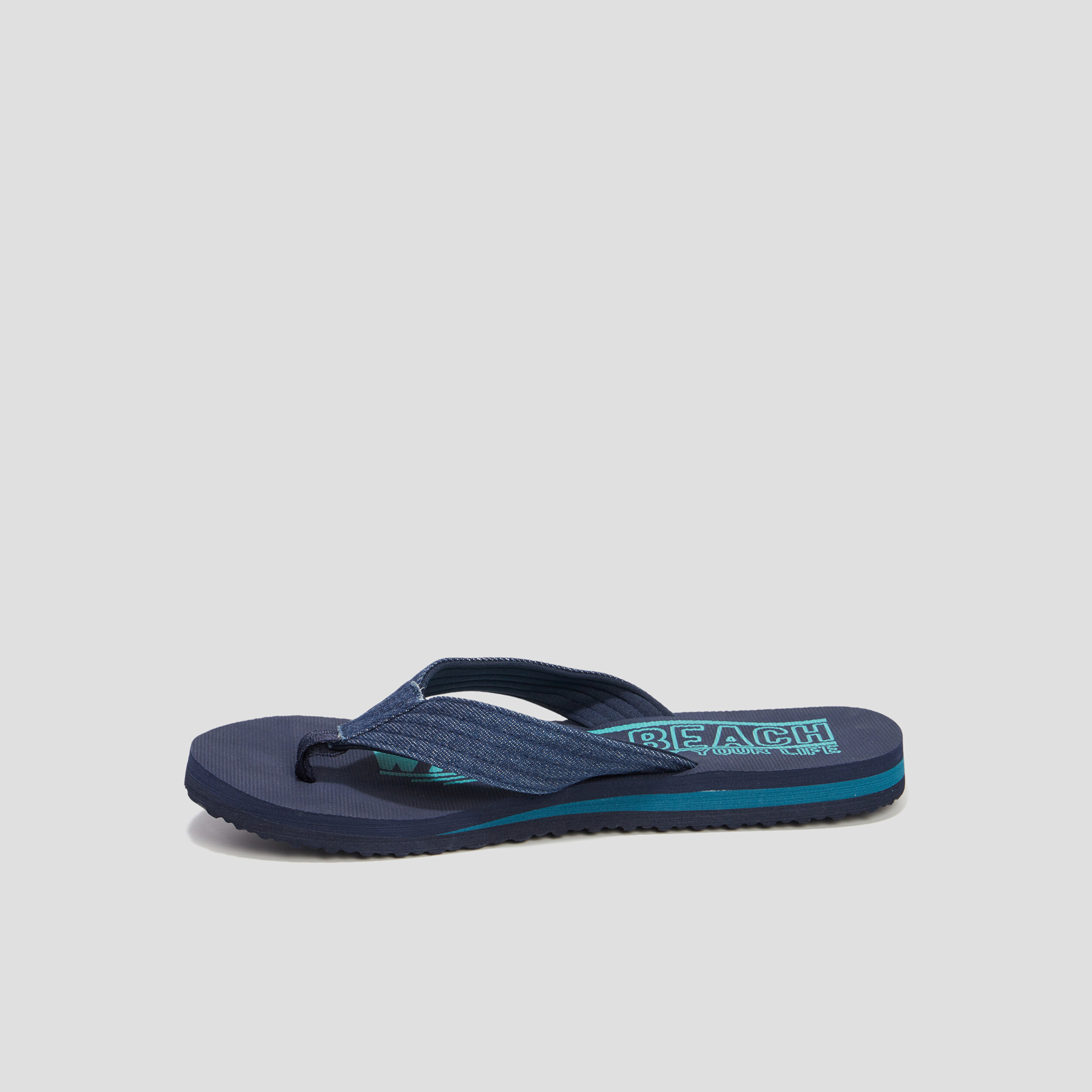 Tongs brides en jean Wamea Beach bleu homme | La Halle