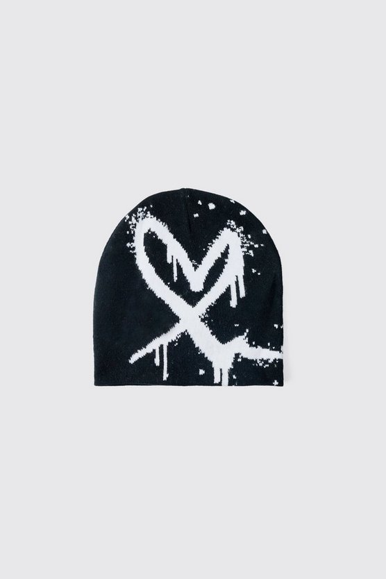 Beanie mit Herz-Print