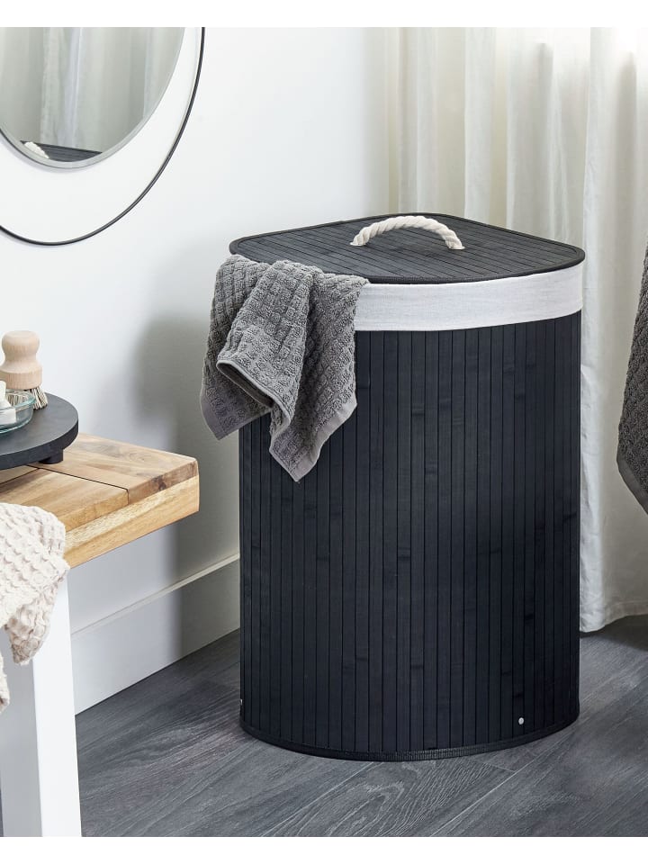 Beliani Wäschekörbe MATARA in Schwarz/Weiß - (W) 60 x (H) 60 x (L) 35 cm günstig kaufen onesize