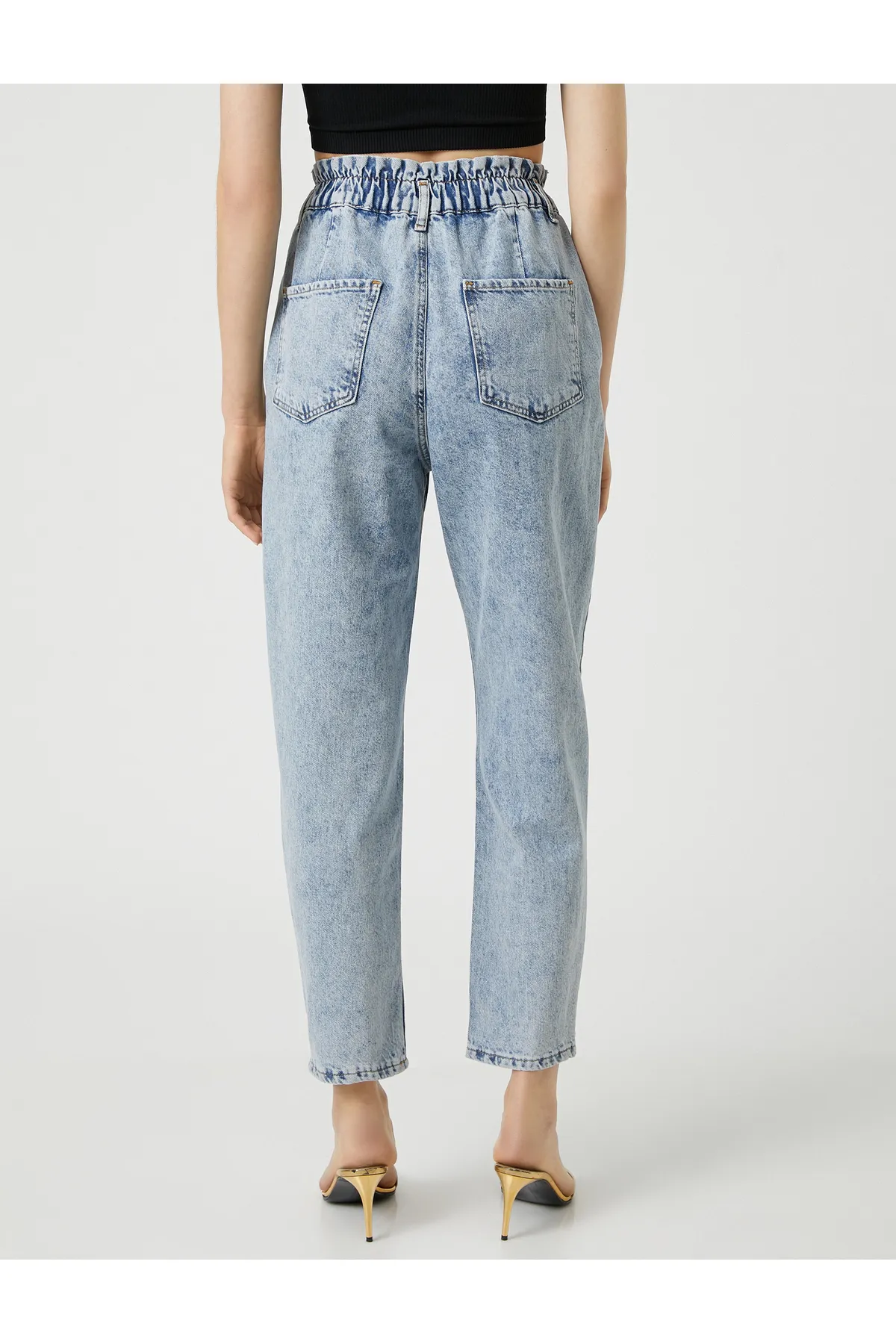 Koton  Jeans mit elastischem Bund und hoher Taille – Baggy-Jeans