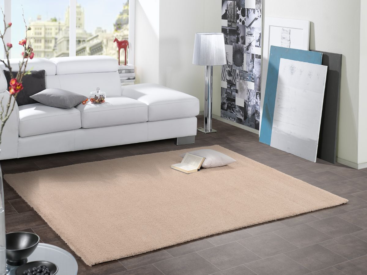 Hochflorteppich Soft Fun Beige 80 x 150 cm