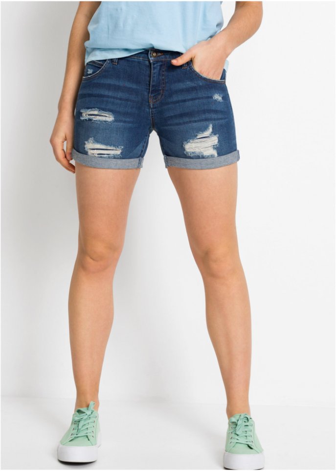 Jeans-Shorts mit Destroy- Effekten