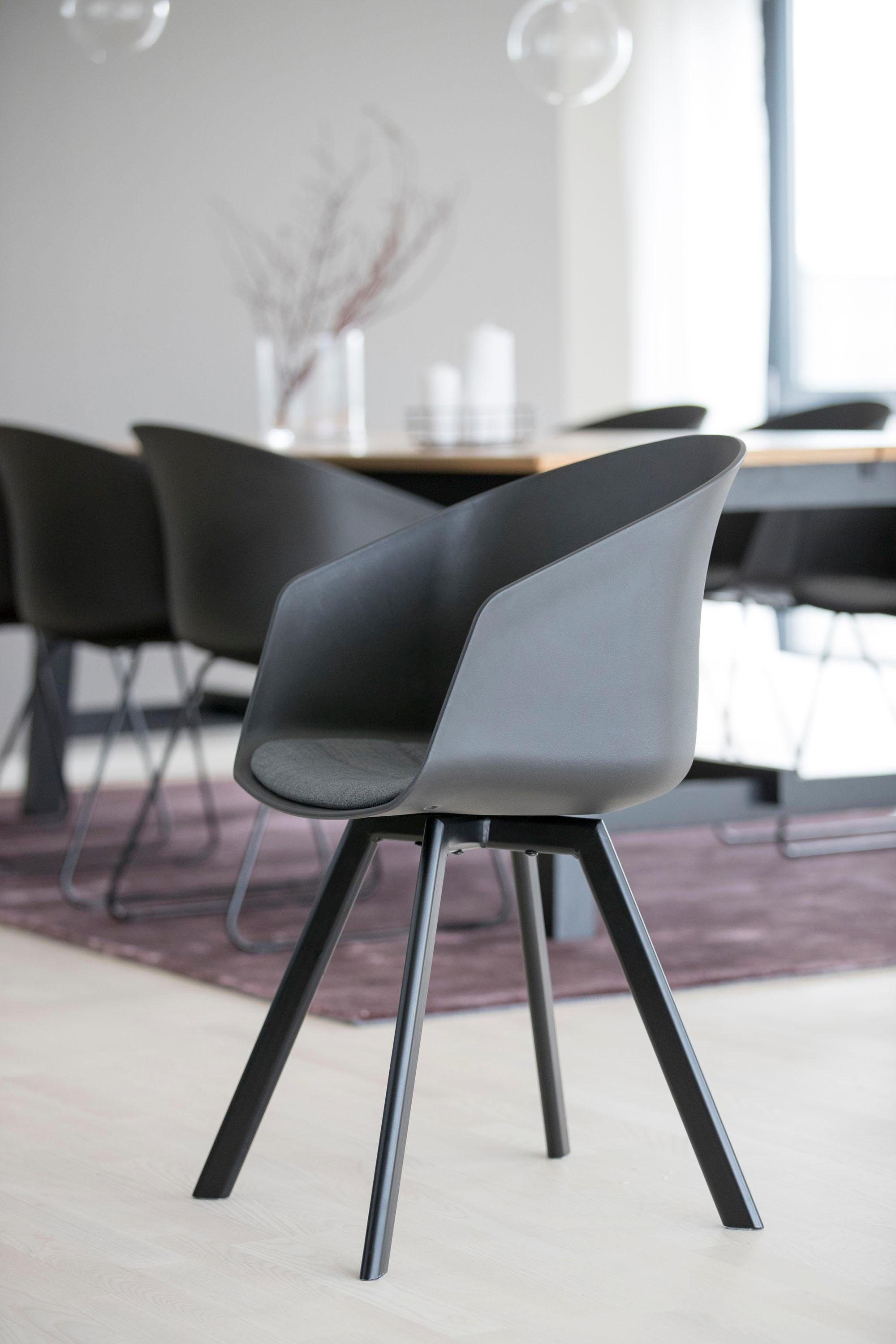 ACTONA GROUP Schalenstuhl Maik (Set, 2 St), mit Metallbeinen und einem Sitzkissen aus Webstoff, Sitzhöhe 46 cm