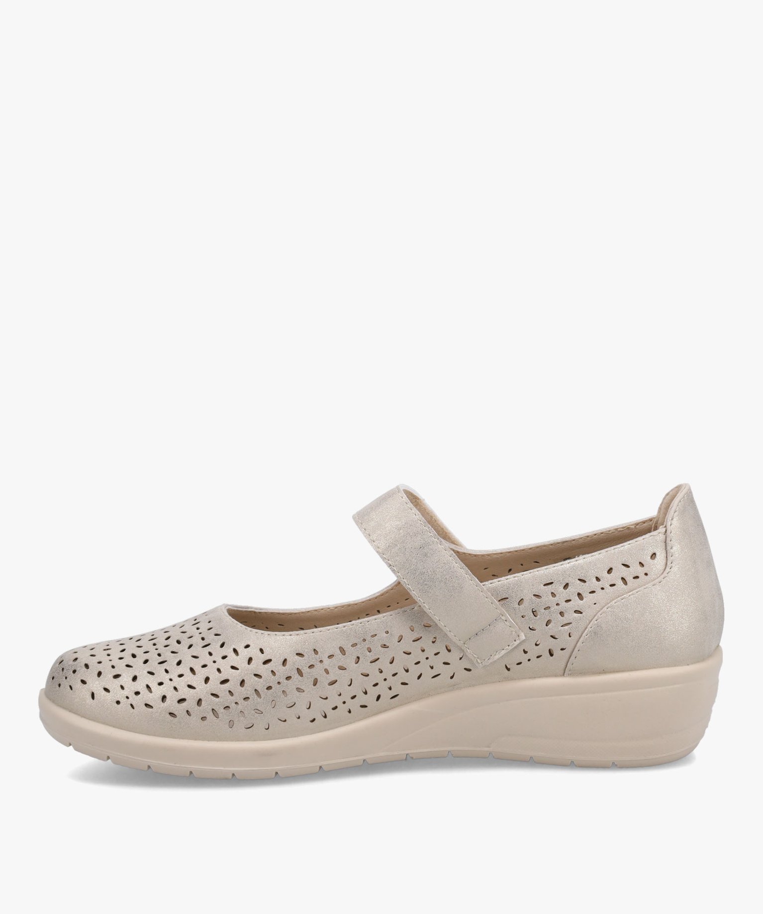 Ballerines femme confort à bride scratch dessus ajouré or | GEMO